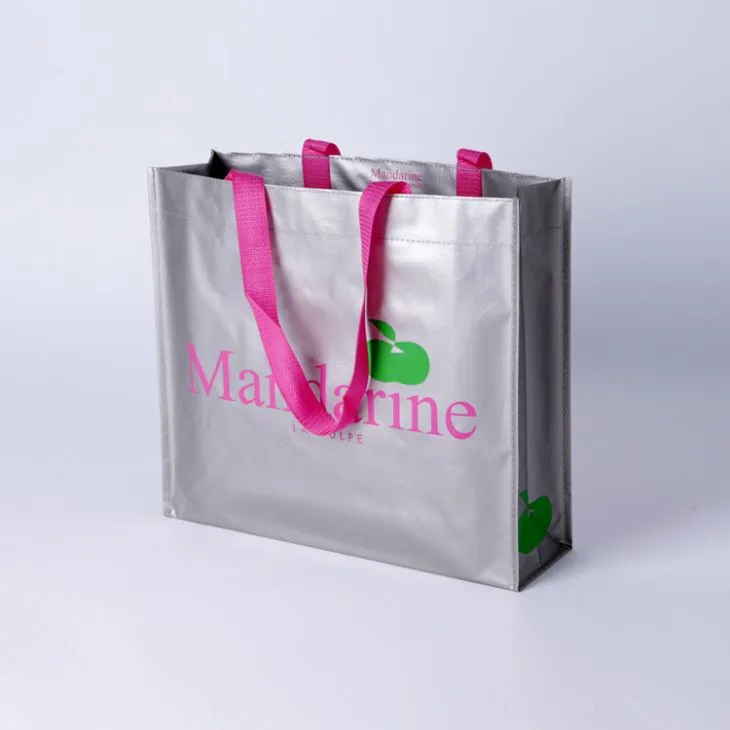 Karšto pardavimo Ekologiški reklaminiai metalo daugkartinio naudojimo spausdintas logotipą spausdinti PP pirkinių maišelį aukso maišas