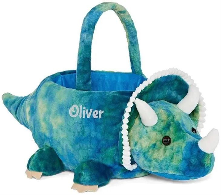 Pliušinis dinozaurų Velykų krepšelis