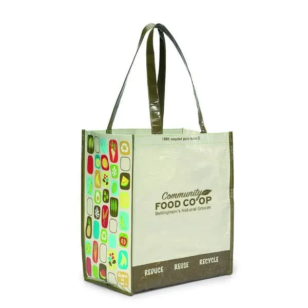 Perdirbti PET pirkinių krepšiai